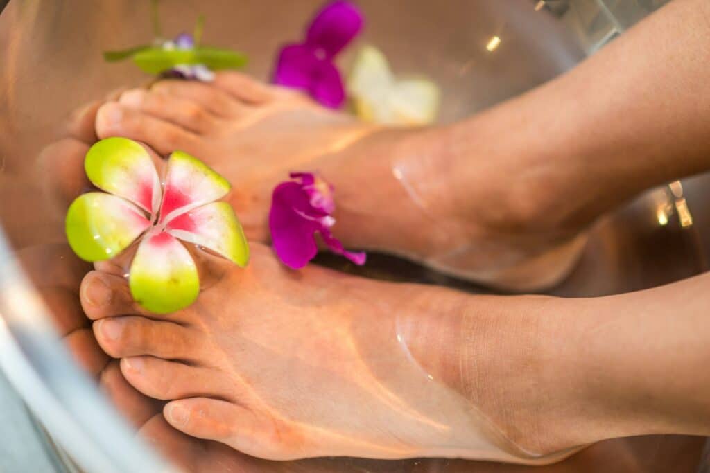 bain de pieds pour hydratation des pieds